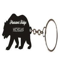 Приятен хребет Мичиган Сувенирна метална мечка ключодържател
