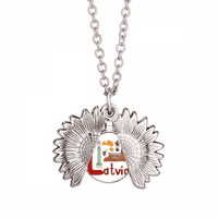 Национален символ на Латвия забележителен модел шаблон слънчогледово колие висулка медальон бижута бижута