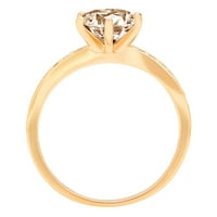 1.71ct кръгло рязане шампанско симулиран диамант 18k жълто злато годишнина годежен пръстен размер 8.5