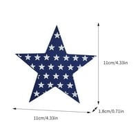 Sdjma 4 -ти юли дървена звезда знаци червено синьо бяло патриотична дървена звезда стояща маса Табела Декорация за Деня на независимост Домашна украса празник