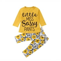 Удобно малко дете новородено бебе момичета флорални върхове тениска + панталони гамаши облекла дрехи