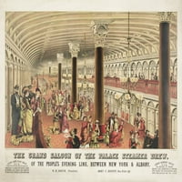 Печат: Големият салон на двореца параход Дрю, 1878 г.