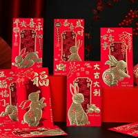 Pnellth Red Packet Нова година стил на удебеляване благословия думи китайски заек година фестивал за фестивал