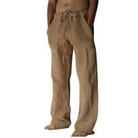 Панталони талия с твърда дължина пълни панталони ежедневни ежедневни джобни мъжки панталони за мъже 1