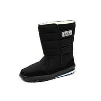 Дамски камуфлажни зимни топли обувки студено време устойчиви снежни ботуши на открито кръгли пръсти мъже черни 9,5