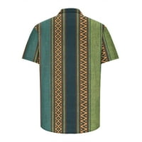 Njoeus ризи за мъже летни върхове ежедневни мъжки етнически стил риза 3D без позициониране на печат на хавайски къси ръкави за ревера модна ежедневна плажна риза отгоре на просвета