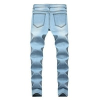 Simplmasygeni Мъжки клирънс дънки удобни панталони Цветни модни модни памучни памучни панталони джобни панталони затруднени