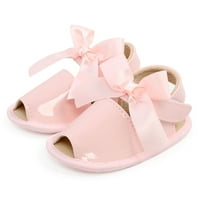 Binmer Toddler Shoes Бебешки момичета сладки модни памучни пайети лък неплъзгащи се сандали от меко дъно