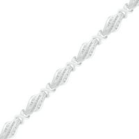 Женски солиден 10kt бяло злато Baguette Diamond Fashion Bracelet CTTW