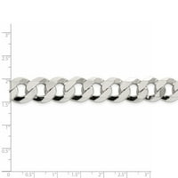 Sterling Silver Close Link Flat Curb Chain гривна - 46. Грама