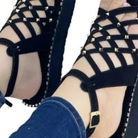 Плажните плажни обувки на жената с незапалени износни обувки за износване за коледен подарък за Свети Валентин Черно черно