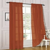 Sheer Voile Light Filtering Pock Pocket Window Curtain Panel Drape Комплект, наличен в различни размери и цветове