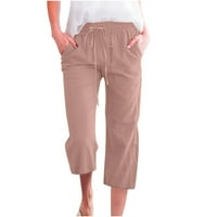Airpow дамски панталони с висока талия на модните жени ежедневни цветове еластични разхлабени панталони направо широки панталони за крака с джобни тренировки ежедневни панталони за жени с висока талия