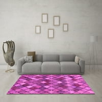 Ahgly Company Indoor Rectangle Abstract Pink Contemporary Area Rugs, 5 '7'