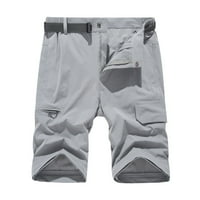 Proolingdog Мъжки туристически панталони Поставими две изрязани слънцезащита с колан с цип Zipper Бързи сухи панталони