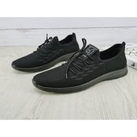 Lumento Mens Running Shoes Workout Walking Shoe Mesh Matchers Неплъзгащи се атлетични маратонки джогинг леки дишащи мъже черно сиво 5.5