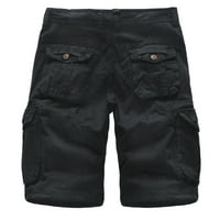 Eczipvz мъжки товарни панталони Мъжки еластична талия свободно прилепване на леки работни дрехи ежедневни товари на панталони черно, xl