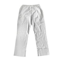 Губотаре мъжете работят панталони със солиден цвят Опитайте дишащ памук и ленено джобни еластични талия с голям размер панталони панталони