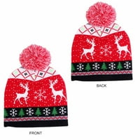 Униза коледна шапка зима плетен плетен кука шапка на Дядо Коледа за жени