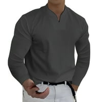 Тениски на Ketyyh-chn за мъже блудни ризи за мъже с дълъг ръкав от печат на тениски тъмносив, s, s, s