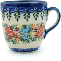 Полмедийска полска керамика царевичен цвят и пеперуди чаша за кафе