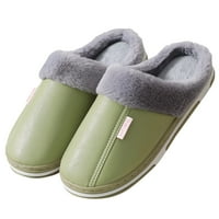iopqo дамски чехли размити чехли домашни топли чехли памучни меки монтирани закрити жени и мъжки чехли къща зелени