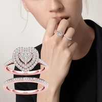 Heiheiup Diamond Love Full Ring Fashion във мода кух пръстен резба с диамантени пръстени за чаени пръстени за чаени пръстени