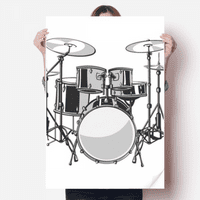 Песен музикален комплект барабан Енергия илюстрира стикер декорация плакат Playbill Wallpaper Window Decal
