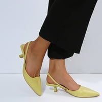 Жени ежедневни плътни цветове еластична лента с високи токчета, насочени към сандали с единични обувки