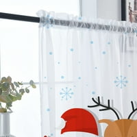 Коледни завеси прозорци за прозорци лечение коледни декор за домашно бельо текстурирани драпи за пръчки джобни луксозни панели Дядо Коледа Стил- W: 33 H: 83