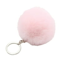 Fau Fur Bag Keychain Pompom Ball Car Keyring Jewelry Backpack Charms