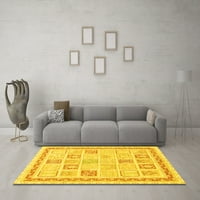 Ahgly Company Indoor Rectangle Abstract Yellow Modern Area Rugs, 4 '6'