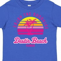 Inktastic Summer Насладете се на слънчевия плаж Destin Beach Florida в розово подарък Toddler Boy или Thddler Girl Тениска