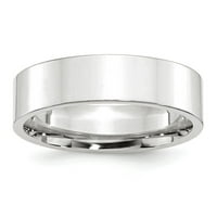 Солиден 14K бяло злато плосък комфорт приспособяват мъжкия класически сватбена лента с размер на пръстена 13,5