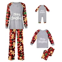 Коледна семейна ваканционна пижама, съвпадаща отпечатани коледни върхове панталони Запасни дрехи Семейни спални дрехи отпечатани пижами Комплект коледни пижами за семейство, съвпадащи семейство PJS Семейство