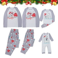 Коледна пижама за семейство - Семейство Коледа Коледа празник pjs сладък печат червени върхове + карирани дълги панталони домашни дрехи