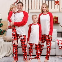 Qucoqpe Семейство съвпадащи коледни пижами комплекти, празнични коледни дърво Снежен човек Дядо Коледа Заспи
