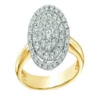 Бял натурален диамантен слой пръстен на рамката в 10k жълто злато