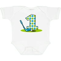 Мастически Argyle Golf 1 -ви подарък за рожден ден бебе момче боди