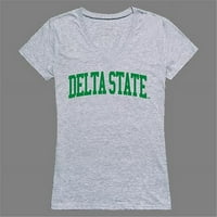Република продукти Delta State University Game Day Womens Tee, Heather Grey - Малка