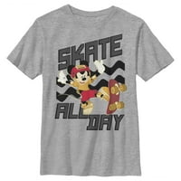 Момче Mickey & Friends Mickey Mouse Skate цял ден Графичен тройник Атлетик Хедър