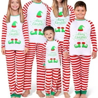 Коледни семейни съвпадения пижами комплекти весели чирости и ленти върхове дълги панталони родител-дете PJS заспиване