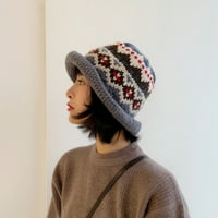 Японски есен есен зима модна тъкана топла защита шапка креативна прекрасна вълнена шапка за момичета жени
