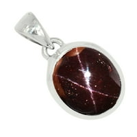 Естествена гранатна звезда стерлингова сребърна висулка бижута Allp-22578