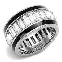 Luxe Jewelry проектира женски пръстен от неръждаема стомана с кристали - размер 8