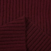 fvwitlyh черен пуловер Женски вафли плетен v пуловер за врата Небрежен дълъг ръкав страничен копче копче Хенли Пуловер джъмпер отгоре