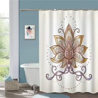 Sonernt Lotus душ завеса за декорация на баня тъкан за завеси за душ с куки, 72x72