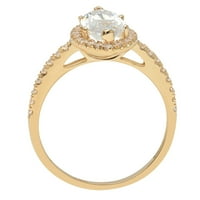 2. CT Marquise Cut Clear симулиран диамант 18k Жълто злато гравиране изявление годишнина Ангажимент Сватбена ореола Размер на пръстена 8.75