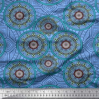 Soimoi Poly Georgette Fabric Mandala Kaleidoscope Decor Fabric Printed Yard Wide