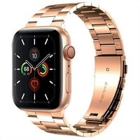 Съвместим с лентата на Apple Watch Rose Gold Men Breclet каишка, заместител на Iwatch Band от неръждаема стомана за Apple Watch Series Men Women Wrist Band